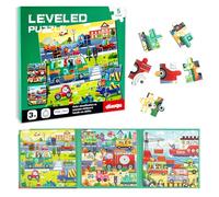 Magnetic Puzzles for Toddlers Ages 3-5, 3-in-1 Traffic Jigsaw Puzzles, 20-25-30 Piece Magnetic Book, Educational Travel Toys Car Plane Activities, Kids Birthday Gifts