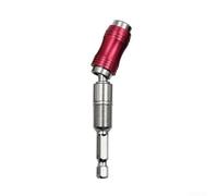 Magnetic Quick Change Bit Holder with 1/4 Inch Hex Shank | Pivoting Drill Tip Extender for Cordless Drivers, Flexible Screwdriver Adapter for Tight Spaces, Silver, 87mm(red)