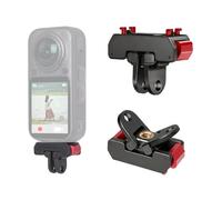 Magnetic Quick-Release Mount Compatible with Insta360 Ace Pro 2/X6/X5 | Foldable Action Camera Adapter Base Bracket with 2 Prong & 1/4" Thread Screw Hole for Tripod Video Vlog Accessories