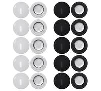 Magnetic Race Bib Clips, 10 Pairs Running Bib Magnets, Marathon Bib Holder, Racing Bib Fixing Clips Running Bib Buckles Fixing System, Running Gear for Field Triathlon Run Cyclin, (White, Black)