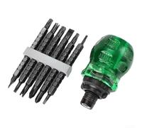 Magnetic Ratchet Screwdriver 13-in-1 Bit Set Compact(B) | Smooth ratcheting action, adjustable direction, strong magnetic tip, 13 for versatile bits, tight space access