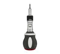 Magnetic Ratcheting Screwdriver Set, 180° Pivoting 8 in 1 Tool Kit | Ideal for Home Repair, Furniture Assembly and Electronics. 180° Pivoting Head, Reversible Ratchet, Hidden Bit Storage