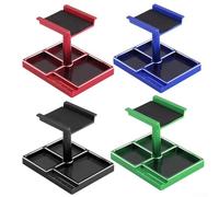 Magnetic RC Car Repair Station for 118 and 124 Scale Models with Screw Organizers, Welding Platform, and Measuring Ruler for Efficient Remote Control Car Maintenance (Black)