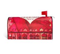 Magnetic Red Hearts Love Print Mailbox Cover,Durable Stylish Mailbox Covers,Waterproof Easy To Install For All Seasons