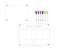 Magnetic Refrigerator Calendar Board 2 Pcs Acrylic Magnet Weekly Meal Planner Board Student Home Office School Schedule