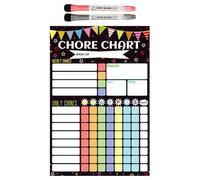 Magnetic Refrigerator Chore Chart - 11.81x7.87" Dry Erase Behavior Tracker For Teens & Kids, Easy To Use Visual Schedule Calendar With 2 Markers | Reward System For Homework Daily Chores Routine