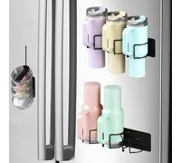 Magnetic Refrigerator Cup Holder for Stanley, 2pcs Bottle Storage and1 Cup Lid Holder, Tumbler Lid Organizer for Stanley Cup 40 oz Accessories