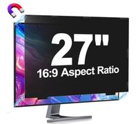 Magnetic Removable 27 inch Computer Privacy Screen Filter for 16:9 Widescreen Monitor Desktop PC, 27inch Anti Blue Light Glare Eye Protection Shield, Anti Spy Screen Protector Screen