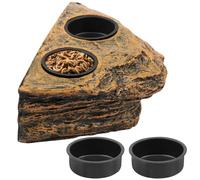 Magnetic Reptile Feeder Plastic pet Food Water Dish Double Bowl Gecko Feeder Ledge for Lizard Crested Gecko
