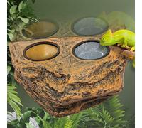Magnetic Reptile Feeding Bowl Reptile Water Dish Double Bowl Crested Gecko Feeding Ledge Easy Install Reptile Feeding Bowl Lizard Feeder Ledge for Geckos Chameleons Corn Snakes Centipedes Beetles