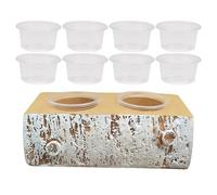 Magnetic Reptile Shelf | Magnetic Feeder With 10 Feeding Cups,Geckos Terrarium Accessories With Double Plate,For Lizards Geckos Crabs Turtles Spiders Snakes Dragone