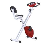 HOMCOM Magnetic Resistance Exercise Bike Foldable LCD Adjustable Seat Red