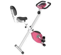 HOMCOM Folding Exercise Bike, Fitness Bicycle Indoor Trainer, 8-Level Magnetic Resistance Adjustable, with LCD Monitor, Pulse Sensor, Pink