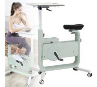 Magnetic Resistance Exercise Bike with Adjustable Desk, Foldable Indoor Bicycle for Home Workout and Cardio, 8-Level Resistance for Enhanced Performance