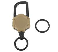 Magnetic Retractable Keychain, Stainless Steel Wire with Quick Release Carabiner, 70cm Retractable Key Ring for Belt Backpack Gym Bag, Industrial Style Anti - Loss Key (Soil Color)