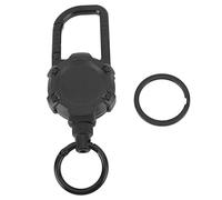Magnetic Retractable Keychain, Stainless Steel Wire with Quick Release Carabiner, 70cm Retractable Key Ring for Belt Backpack Gym Bag, Industrial Style Anti - Loss Key (Black)