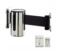 Magnetic retractable queue rope barrier， Magnetic Wall Mount Retractable Belt Barrier 6.5/9.8/16.4' Black Belt Fixed Retractable Belt Barrier with Steel Case(5M/16.4FT)
