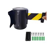 Magnetic retractable queue rope barrier， Wall Mounted Belt Barrier Retractable 2/3/5/10M Queue Rope Barrier(10M/32FT)