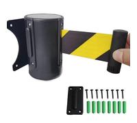 Magnetic retractable queue rope barrier， Wall Mounted Belt Barrier Retractable 2/3/5/10M Queue Rope Barrier(5M/16.4FT)