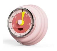 Magnetic Retro Kitchen Timer, Classic Mechanical Wind Up Steel Construction, Easy-Read Dial for Cooking, Office, Study Portable Timer(Rose)