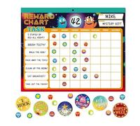 Magnetic Reward Chart, Daily Routine Behavior Tracker, Reusable Chore Management System with Stickers, Kids Reward Chart for Refrigerator, Home & School