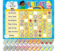 Magnetic Reward Chart, Dry Erase Task Board-One Chart & 72 Magnetic Reward Magnets, Behavior Tracker for Daily Routine, Potty Training