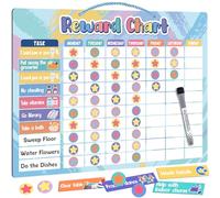 Magnetic Reward Chart For Children Behaviour, 30 x 40 cm Magnetic Chores Chart For Kids, Large Star Chart with 90 Magnets & 420 Stars for Routine, Potty Training, Good Behaviour