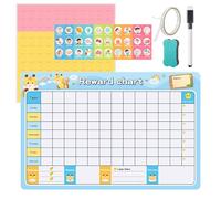 Magnetic reward chart, Large Behaviour Chart 64 x 42 cm with 30 Behaviour Stickers, 88 Star & 33 Sad Faces for Routine, potty training reward chart