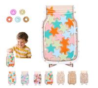 Magnetic Reward Jar for Kids, Wooden Behavior Chart System with Star Tokens, Positive Potty Training Toddler Classroom Incentive Board Management Tool in Home Daily Prizes and Task