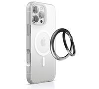 Magnetic Ring Holder for iPhone, MagSafe Compatible Phone Grip and Kickstand, Ultra Slim Lightweight Aluminum Alloy Stand, Strong Magnetic Attachment, Durable Anti-Scratch Design, Black