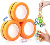 Magnetic Rings Toys Fidget Spinners with Magnets Finger Game Stress Relief Decompression Magic Ring Props Tools for Adults ADHD Anxiety Beautiful Box