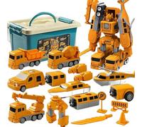 Magnetic Robocar Set, 8/16/26/35 Piece Sets, Magnetic Transform Engineering Car Set, Construction Vehicle & Robot Toy for Creative Play, Smooth Edges Without Burrs