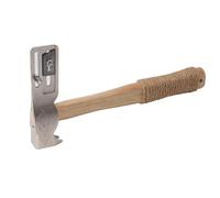 Magnetic Roofing Hammer, Anti Slip Wood Handle Roof Nail Puller Roofing Hatchet Magical Roofing Tool with Nail Claw and Sliding Gauge for Quick Installation of Roofing Nails and Felt Hats
