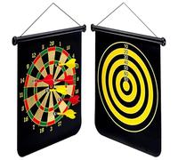 Magnetic Safe Dartboard for Kids 38cm/15inch Hanging Roll Up Comes with 12 Darts, Two Sided Game Set for Indoor or Outdoor Family Board Game For Adults and Boy Toys Kids Gift