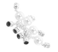 Magnetic Scarf Clip 4Pcs White Alloy Imitation Pearl Clasp for Shawls