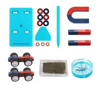Magnetic Science Learning Kit Physics Lab Equipment Bar Ring Horseshoe U-Shaped Magnets Iron Powder Box Levitation Experiment Tool For Students Teens Classroom Labs