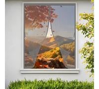 Magnetic Screen Curtain 102 x 104 cm with Powerful Magnets & Full Frame Magic Tape, Keep Bugs Out & Lets Fresh Air in Curtains to Stop Flies for All Types of Windows, Grey