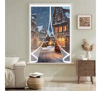 Magnetic Screen Curtain 102 x 58 cm Weatherproof Winter Warm Screen, Warm Winter, Windproof Waterproof Magnetic Insulated Curtain for for All Types of Windows, A