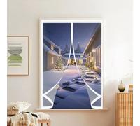 Magnetic Screen Curtain 118 x 146 cm Warm Winter, Windproof Soundproofing, Windproof Waterproof, Thermal Curtain Screen Cover for All Types of Windows, A