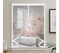 Magnetic Screen Curtain 142 x 140 cm Transparent, Windproof Waterproof Auto Closing, Cold and Noise Proof See-Through Insulated Winter Curtain for Patio Balcony, A