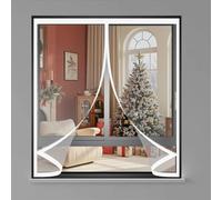 Magnetic Screen Curtain 76 x 67 cm Self-Sealing PVC Weatherproof Winter Warm, Cold and Noise Proof Magnet Opening Curtain Magnetic for All Types of Windows, A