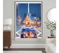 Magnetic Screen Curtain 98 x 116 cm Weatherproof Winter Warm Screen, Warm Winter, Windproof Waterproof Transparent Visible Window Insulated Curtain for Bedroom, Kitchen, A