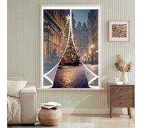 Magnetic Screen Curtain 98 x 124 cm Transparent, Cold and Noise Proof, Windproof Waterproof Auto Closing Magnet Opening Curtain Magnetic for All Types of Windows, A