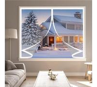Magnetic Screen Curtain 98 x 64 cm Self-Sealing PVC Weatherproof Winter Warm, Cold and Noise Proof Magnet Opening Curtain Magnetic for Balcony, Patio, A