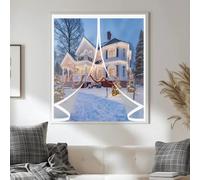 Magnetic Screen Curtain 98 x 72 cm Transparent, Cold and Noise Proof, Windproof Waterproof Auto Closing Clear Magnetic Curtain, Screen Curtains for Bedroom, Kitchen, A