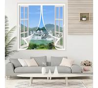 Magnetic Screen Curtain Mesh 206 x 45 cm Durable Material, Automatic Closure, No Drilling Required Mosquito Net for Window Customizable for Keeping Out Flies & Bug, White