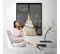 Magnetic Screen Curtain Mesh 250 x 240 cm Automatically Closes, Keep Bugs Out, Without Drilling, Easy to Install, Magnetic Window Fly Screen for Patio Door/Balcony Door, Black