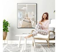 Magnetic Screen Curtain Mesh 58 x 110 cm Automatically Closes, Keep Bugs Out, Without Drilling, Easy to Install, Fly Curtain Screen Mesh for Double Door/French Doors, White