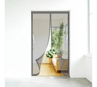 Magnetic Screen Door 100 x 100 cm No-Drill Easy Installation Automatically Closes Powerful Magnets Reinforced Patio Door Net for Patio Doors Balcony Sliding, Grey