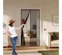Magnetic Screen Door 100 x 180 cm Keep Fly Bug Out Anti-Tearing Mosquito Door Net Fly Screens Doors No-Drill Easy Installation for Cellar, Balcony, Terrace, Black